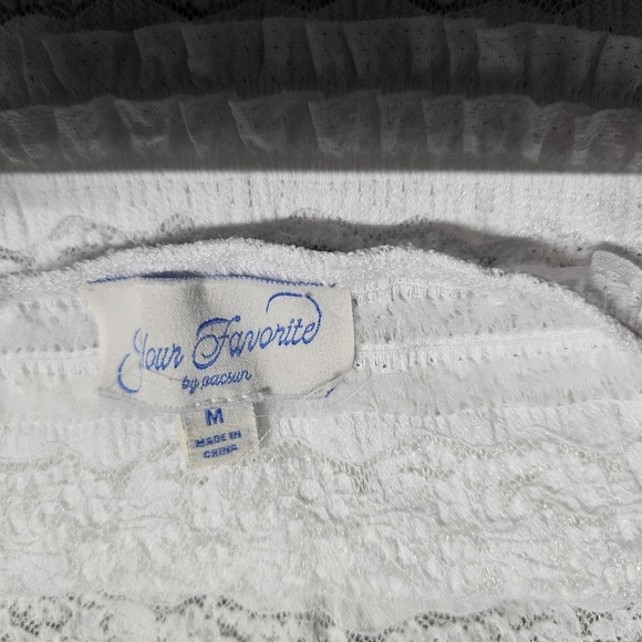 White Lace Bandeau Crop Top by Papaya – Size M - Picture 5 of 9